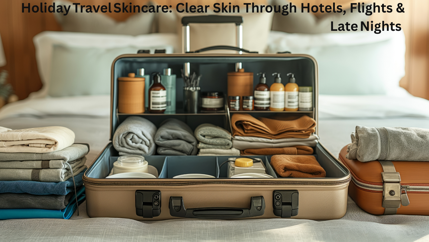 Holiday Travel Skincare: Clear Skin Through Hotels, Flights & Late Nights ✈️